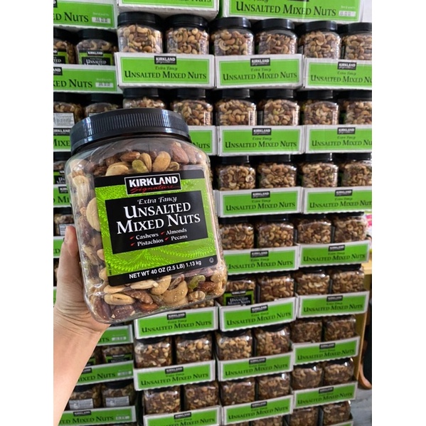 Hạt không muối kirkland Unsalted Mixed Nuts 1,13kg