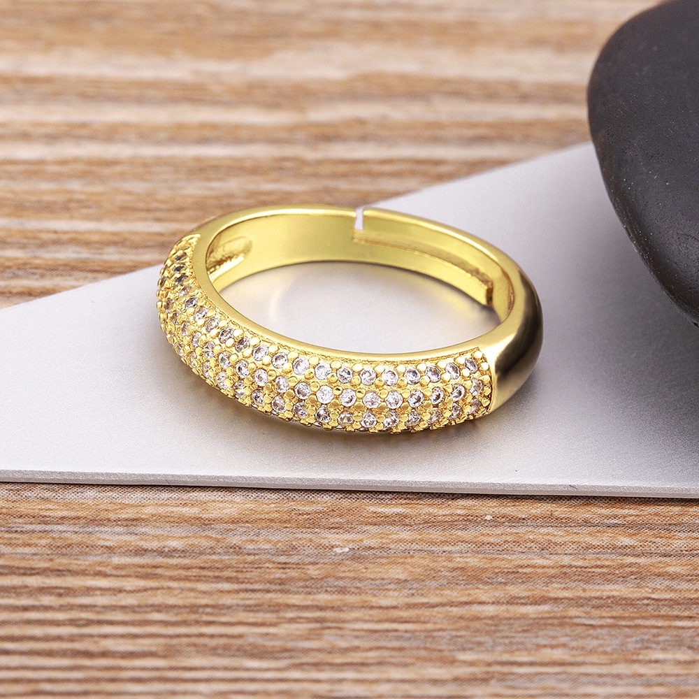 Nhẫn Mạ Vàng Đính Đá Zircon Kiểu Dáng Đơn Giản