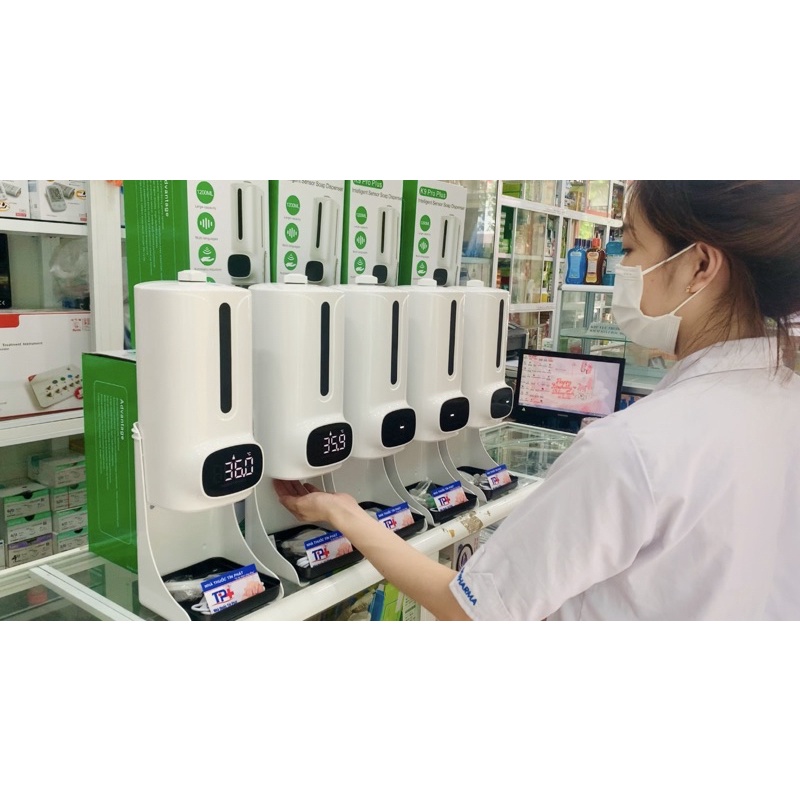 MÁY ĐO THÂN NHIỆT KẾT HỢP RỬA TAY TỰ ĐỘNG (K9 PRO PLUS 2021)