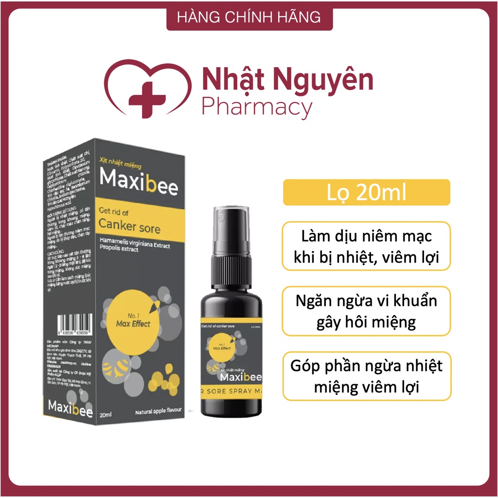 MAXIBEE - Xịt nhiệt miệng hộp 20ml