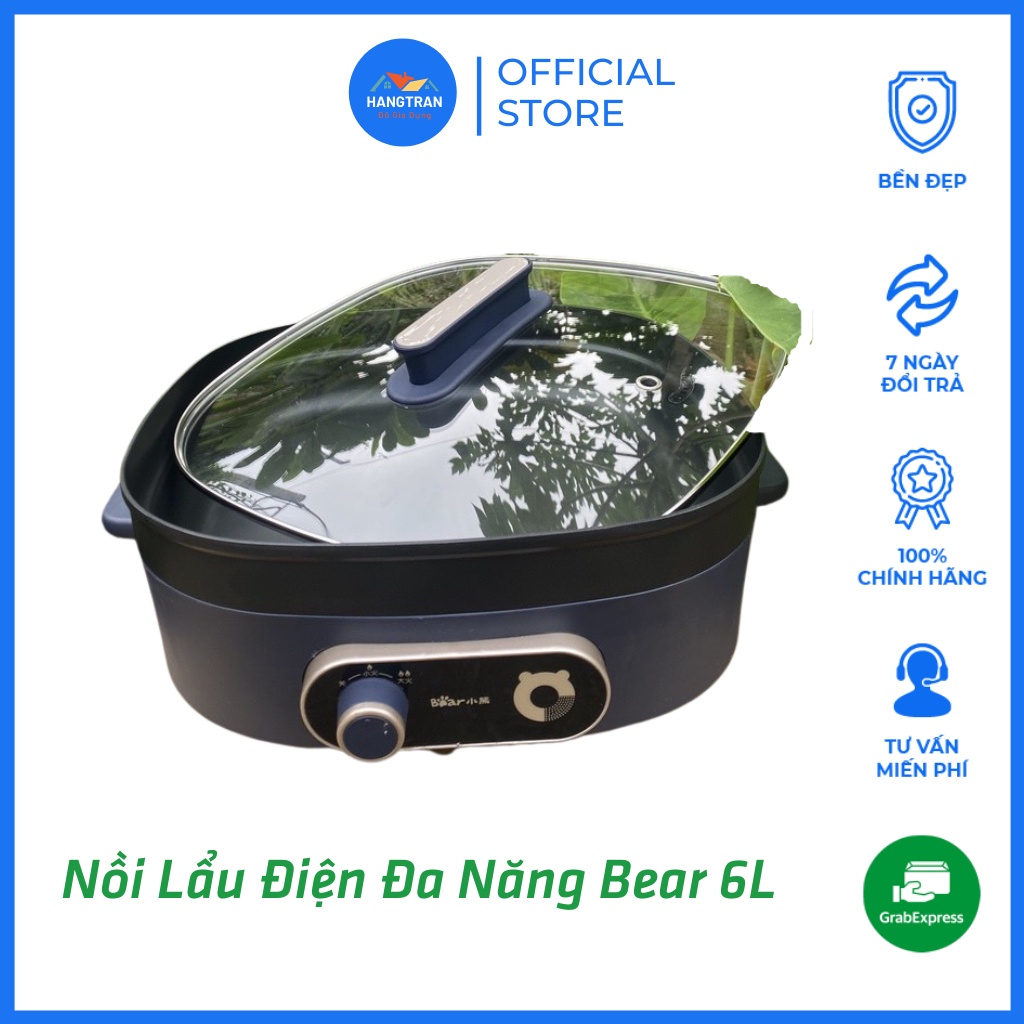 Nồi Lẩu Nướng Điện Đa Năng Bear DHG-C60J5, Dung Tích 7L, Dùng Để Nấu Lẩu Rất Tiện Lợi