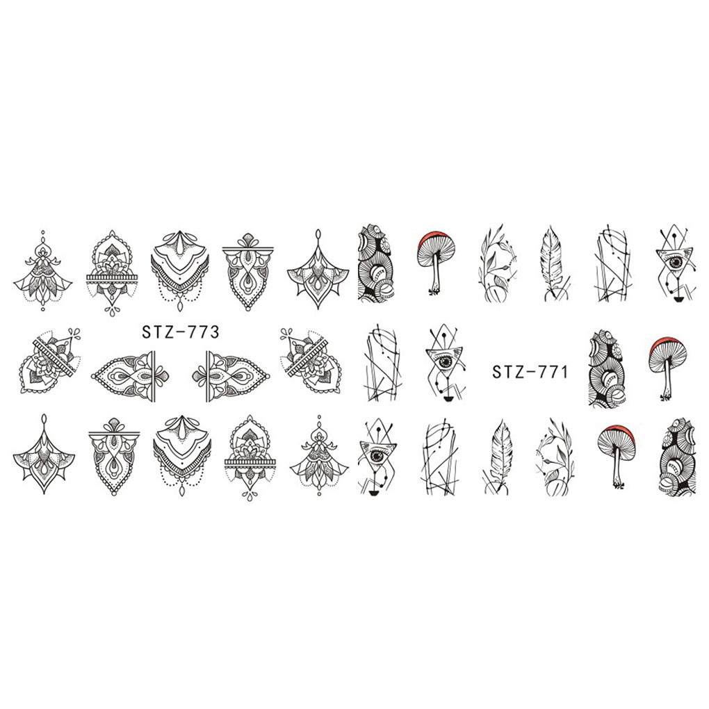 [Hàng mới về] Miếng dán trang trí móng tay nghệ thuật họa tiết hoa phong cách cổ điển