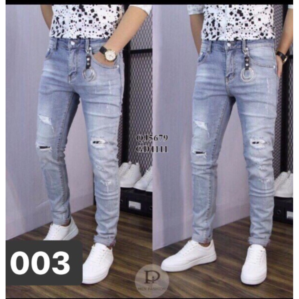 QUẦN JEAN NAM RÁCH LÓT VẢI ĐEN CỰC MỚI LẠ K5679(003) (SIZE 28-34)