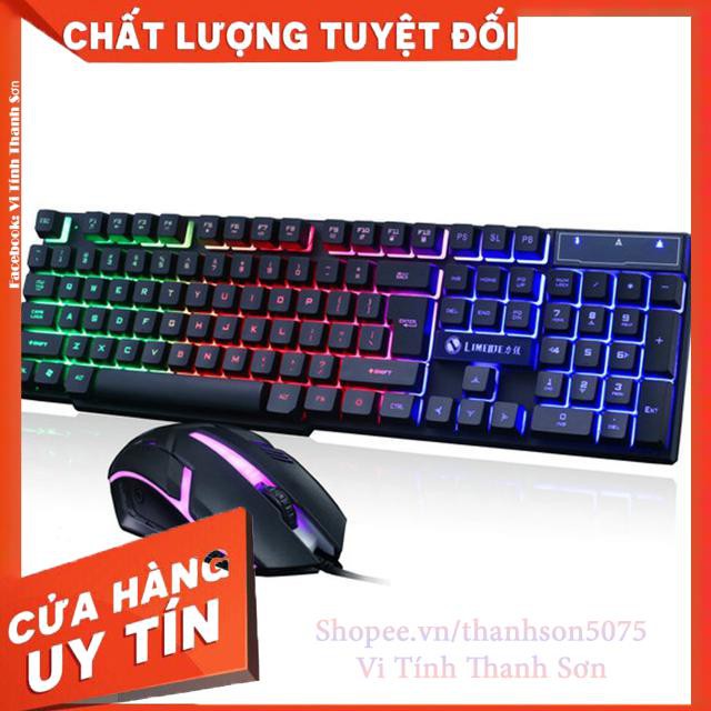 [Mã TH10KD20  hoàn đến10K xu] [MÀU ĐEN] Bộ Bàn Phím Và Chuột Game Led 7 Màu LIMEIDE GTX300 - Vi Tính Thanh Sơn