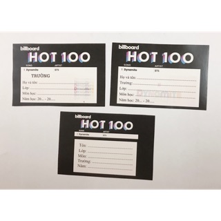 Nhãn vở TOP100 Billboard nhóm BTS 20 cái