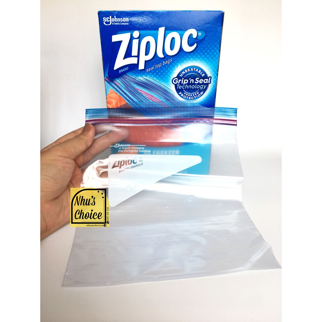 [Hàng Mỹ Nhu's Choice] Túi dự trữ đông khóa thông minh Ziploc| Freezer| Grip'n Seal| Quart 17.7x18.8cm