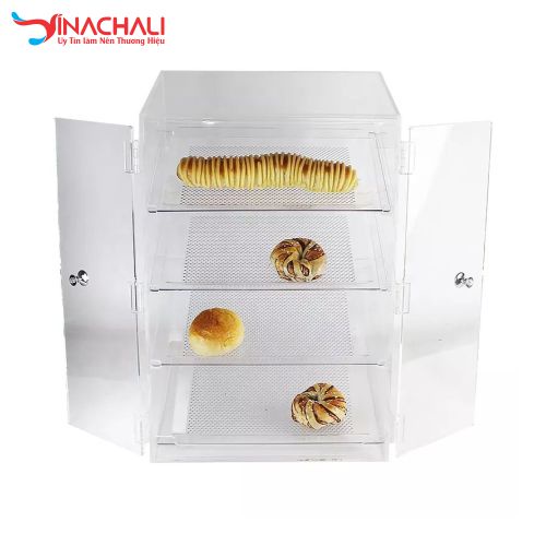 Tủ Mica Đựng Bánh 4 Tầng Trong Suốt