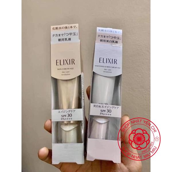 Kem dưỡng ngày chống nắng Elixir White Day Care Revolution SPF 30/50 PA +++ 35ml