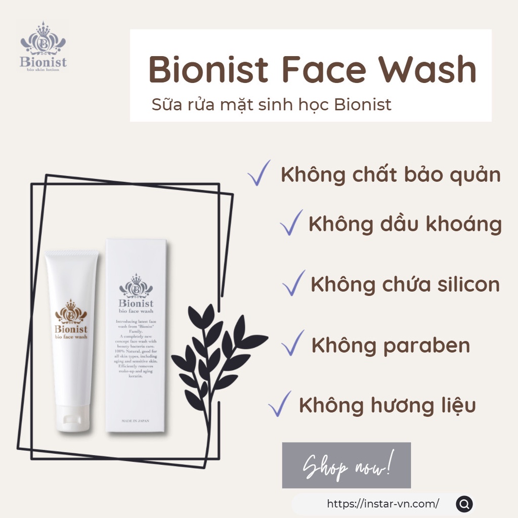 SỮA RỬA MẶT SINH HỌC BIONIST BIO FACE WASH