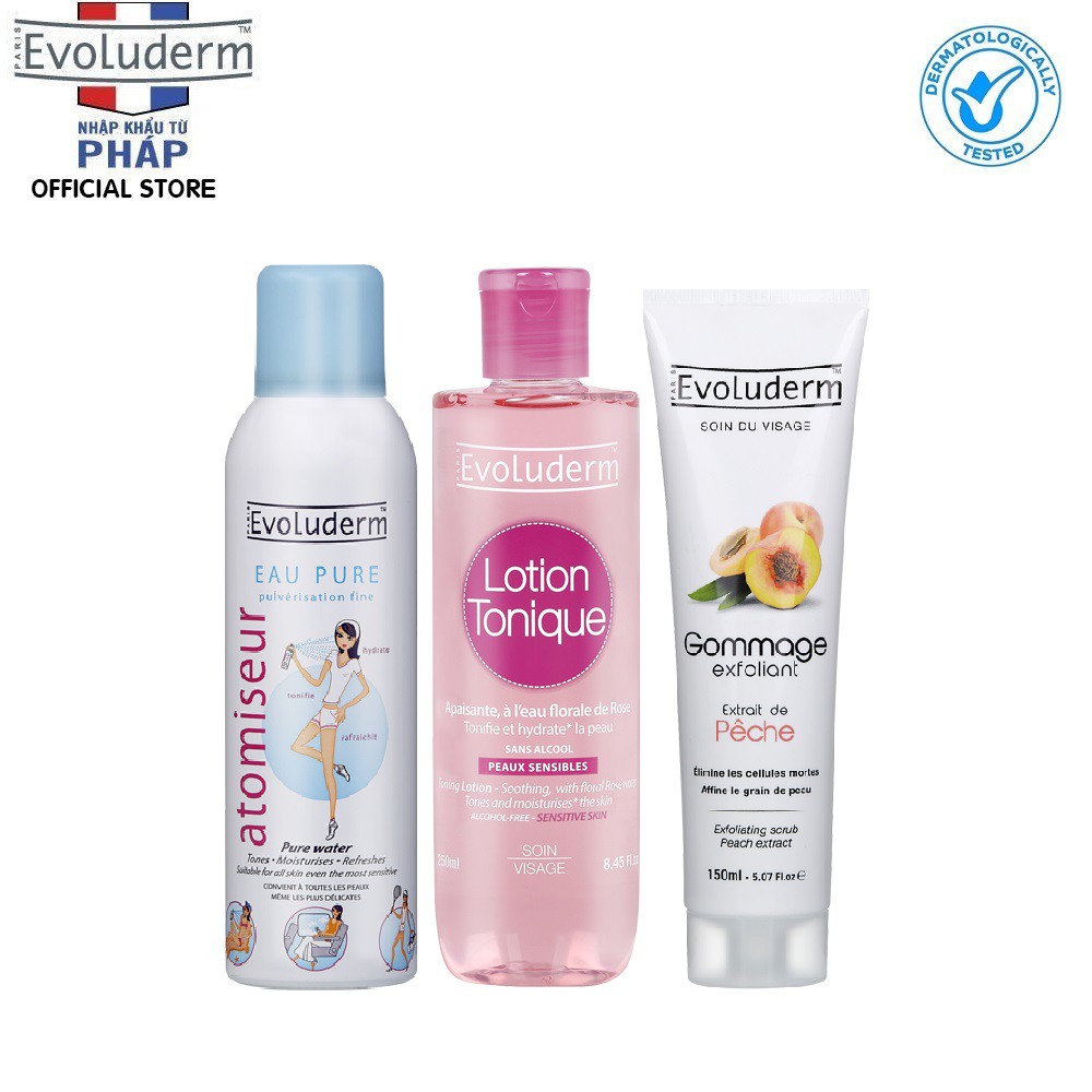 Bộ sản phẩm cấp ẩm dưỡng da và tẩy tế bào chết dành cho mặt Evoluderm 12206, 3061, 3020 | BigBuy360 - bigbuy360.vn