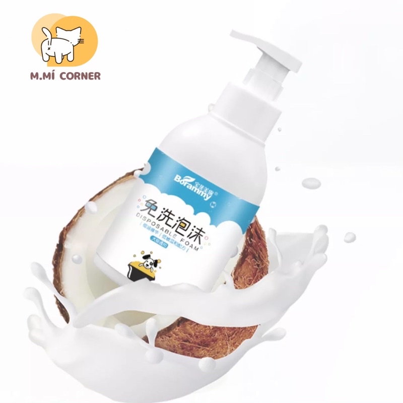 Sữa Tắm Khô Bọt Tắm Khô Dành Cho Chó Mèo Borammy 400ML