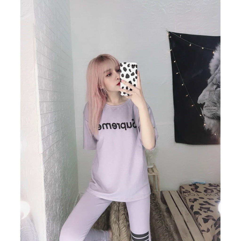 set bộ thể thao quần legging ôm dáng 4 sọc quần ảnh thật thun thái xinhh