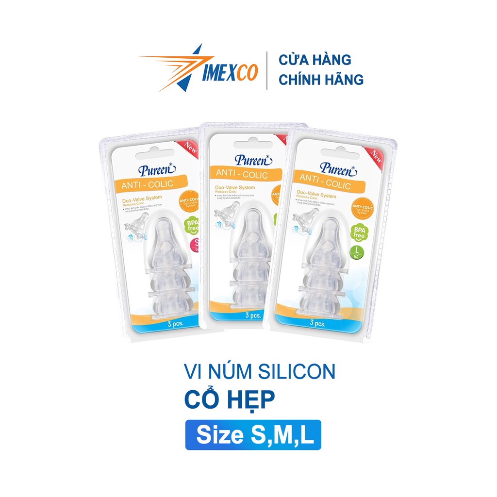 Núm vú cổ hẹp Pureen cho bé