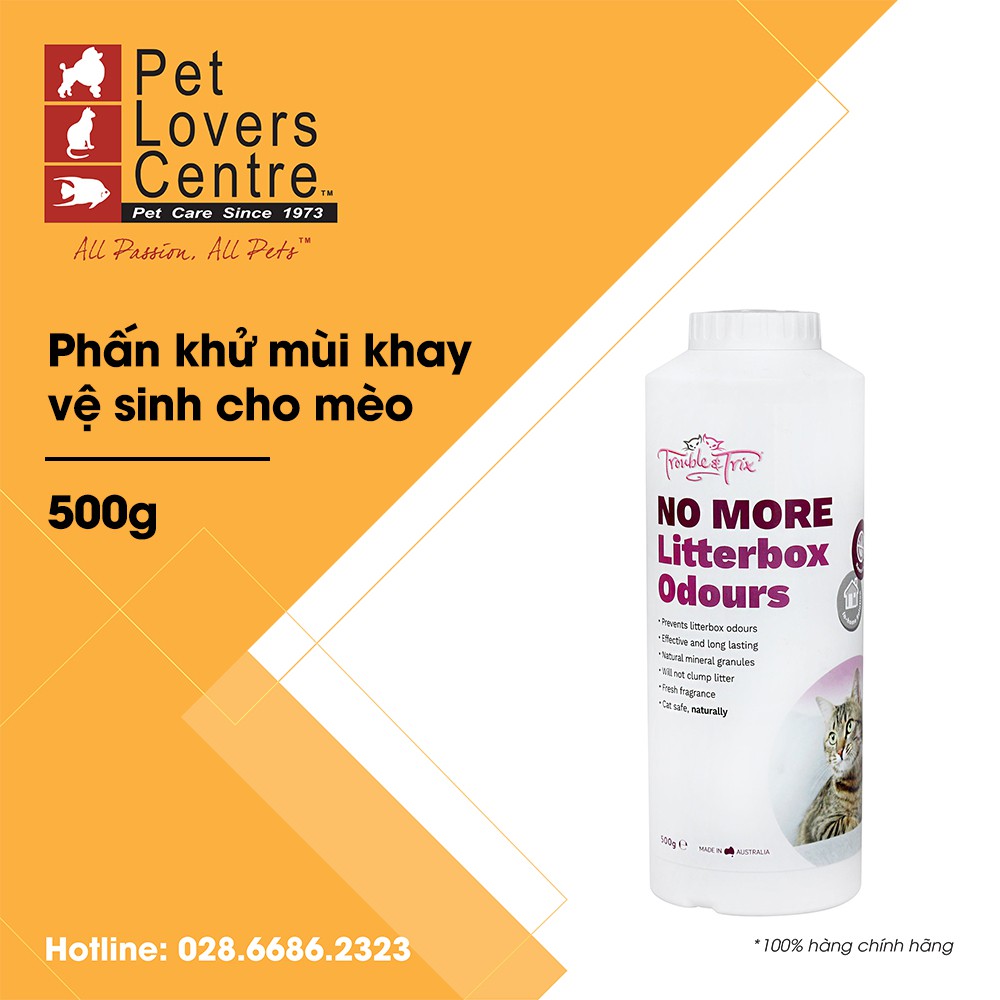 Phấn khử mùi khay vệ sinh cho mèo TROUBLE &amp; TRIX  NO MORE LITTERBOX ODOURS (POWDER) 500g