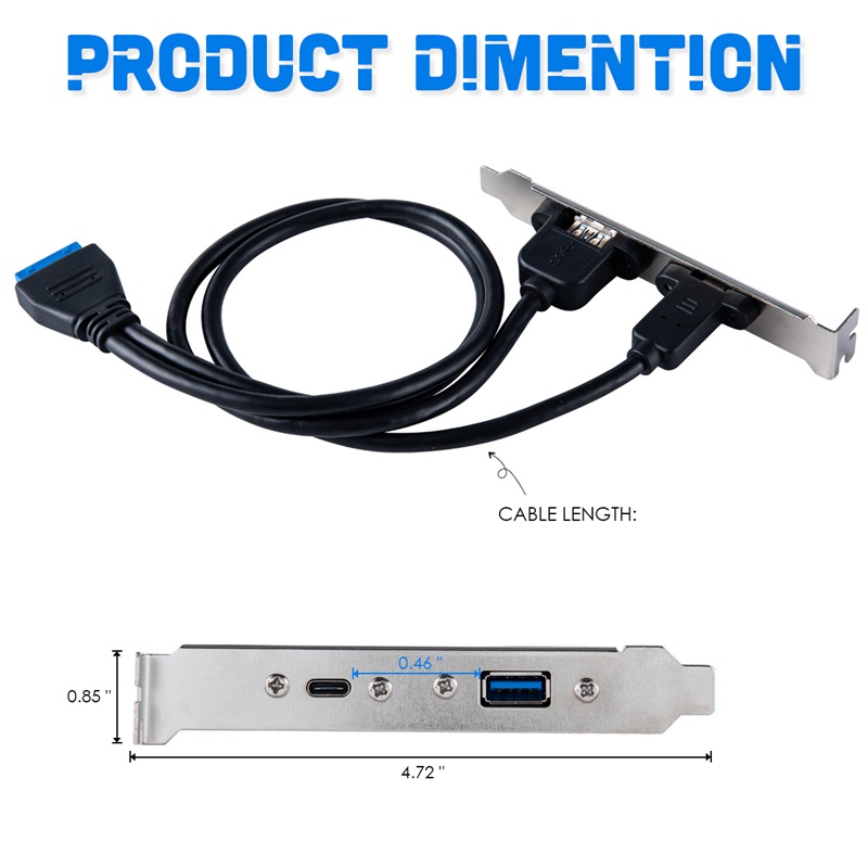 Cáp chuyển đổi 20Pin USB3.0 sang USB 3.1 Type-C 20 PIN USB-C cho máy tính
 | BigBuy360 - bigbuy360.vn