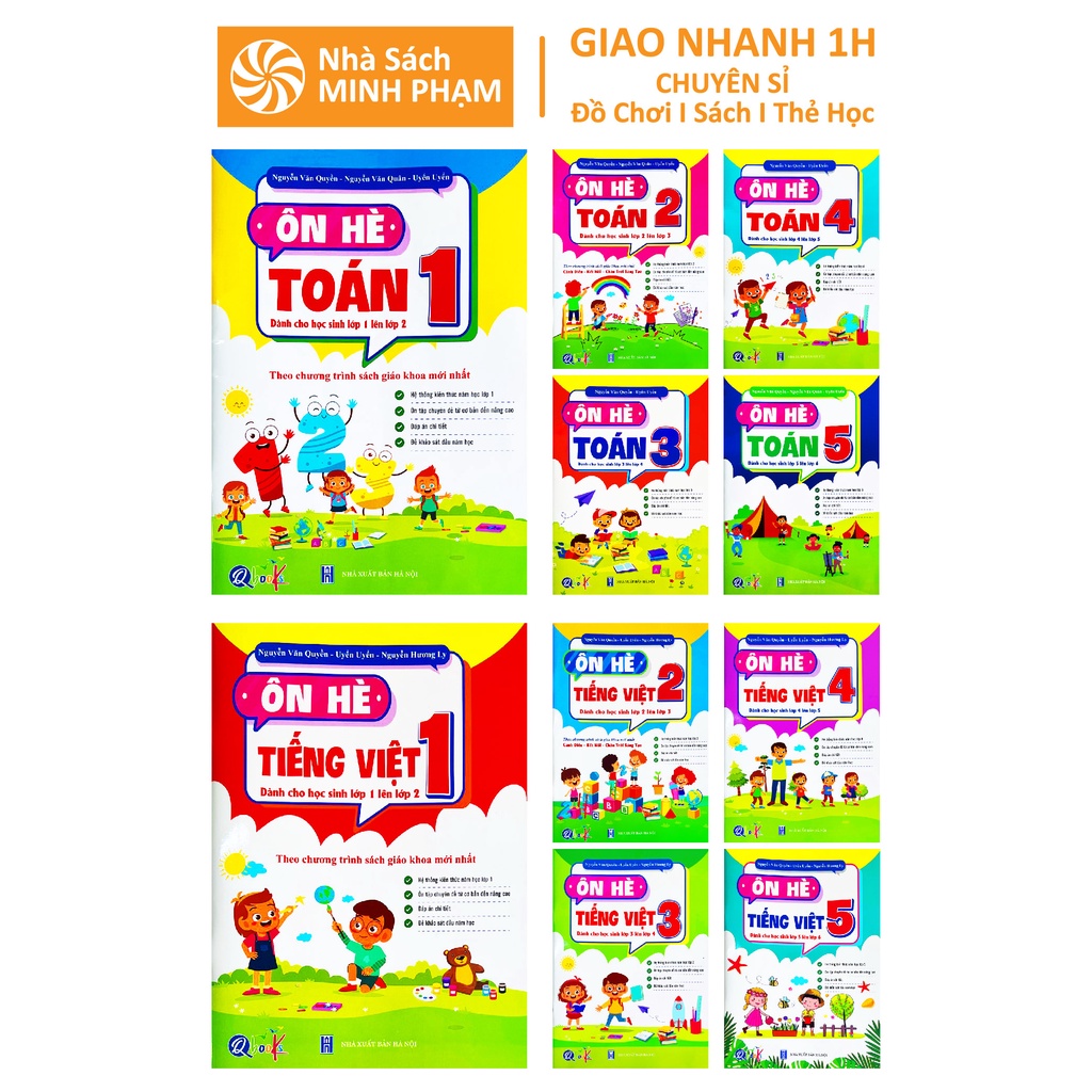 Sách - Combo Ôn Hè Toán và Tiếng Việt 1 - Chương Trình Mới - Dành cho học sinh lớp 1 lên 2 (2 cuốn)