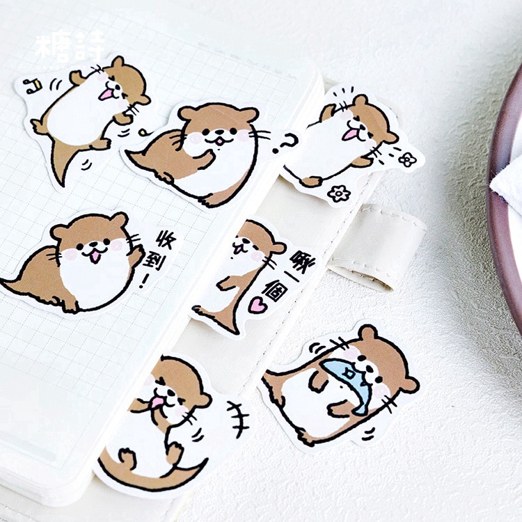 [HD21] Bộ 45 hình dán sticker Hình Rái Cá dễ thương trang trí sổ tay DIY