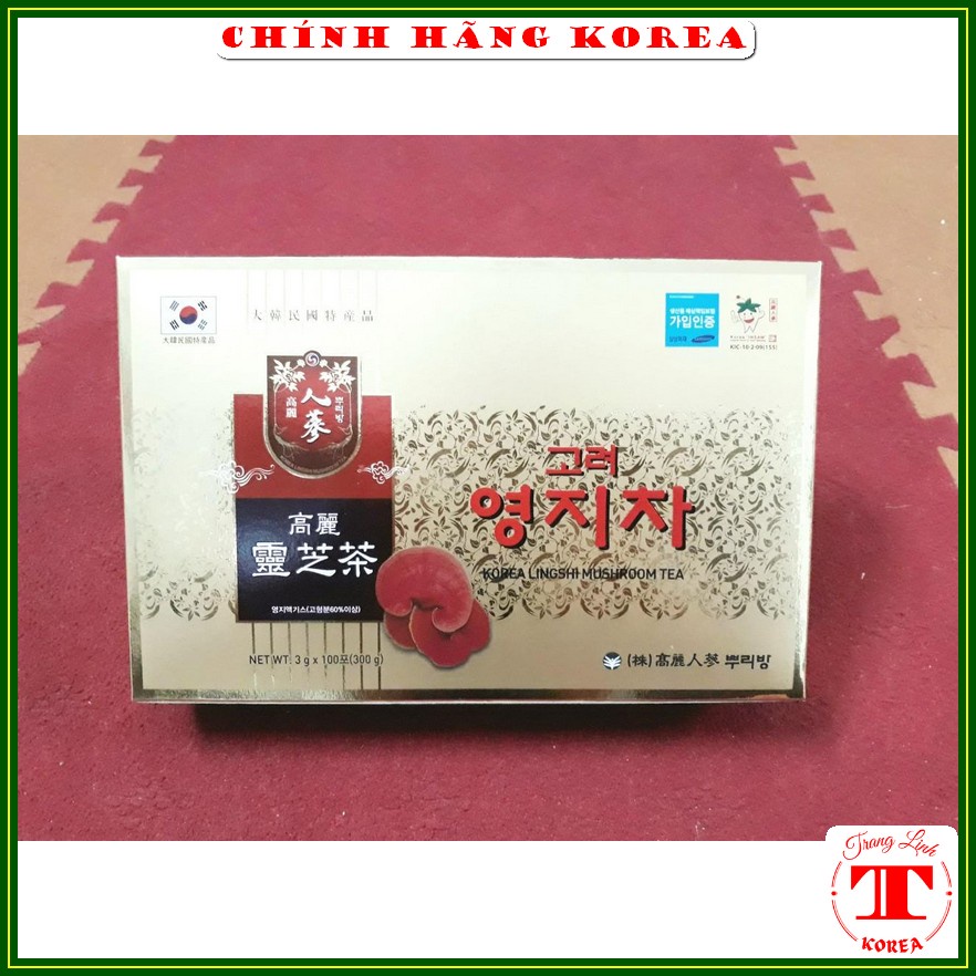 Trà linh chi hàn quốc Lingshi Mushroom, hộp 100 gói - tranglinh