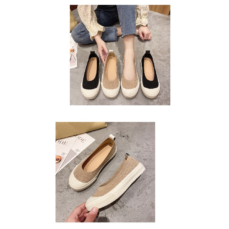 Giày Dệt Kim Đế Xuồng Dày Dặn Thoải Mái Phong Cách Thời Trang Mới 2022 Dành Cho Nữ