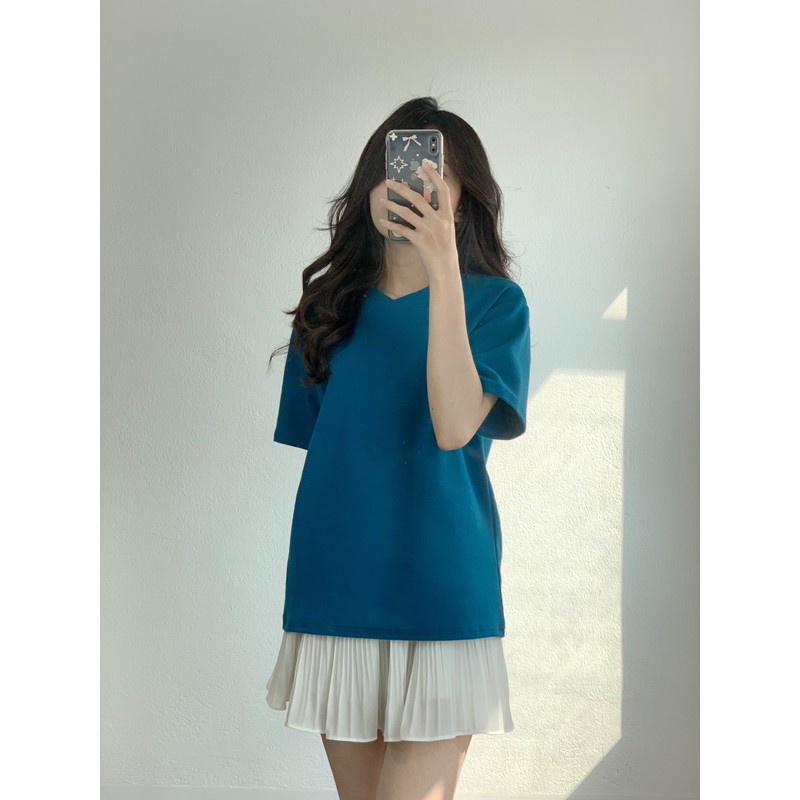 Áo thun trơn tay lỡ ETTEE phông unisex nam nữ vải cotton nhiều màu đủ size Miss Ali A1821