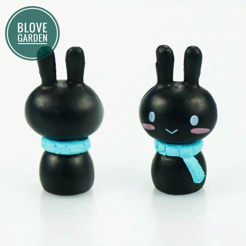 Tiểu cảnh - Đôi thỏ dễ thương làm tiểu cảnh trang trí chậu cây, terrarium sen đá xương rồng