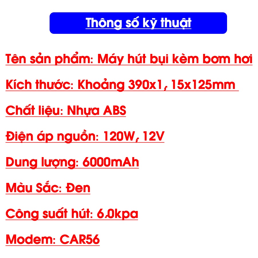 Máy hút bụi kèm bơm lốp ô tô điện tử không dây thông minh cao cấp - Hút mạnh, bơm nhanh, pin sạc bền bỉ - CAR56