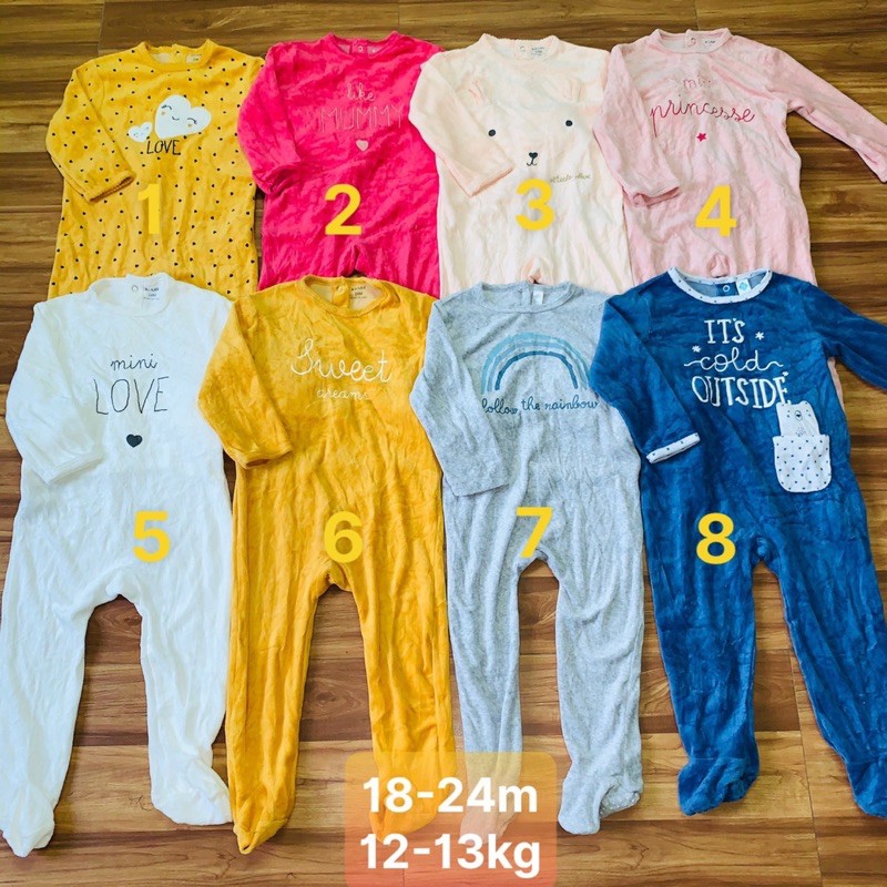 Body nỉ hàng xuất dư cho bé từ 0-36m