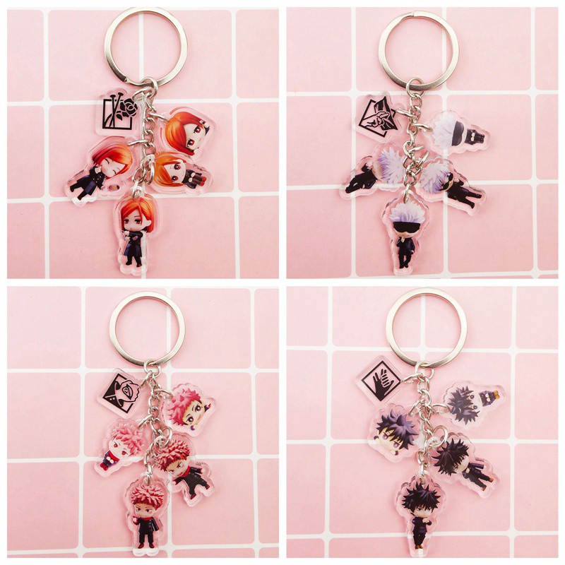 Móc khóa treo mặt dây acrylic hình Jujutsu Kaisen Yuji Itadori Gojo Satoru