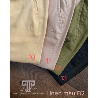Quần linen màu suông