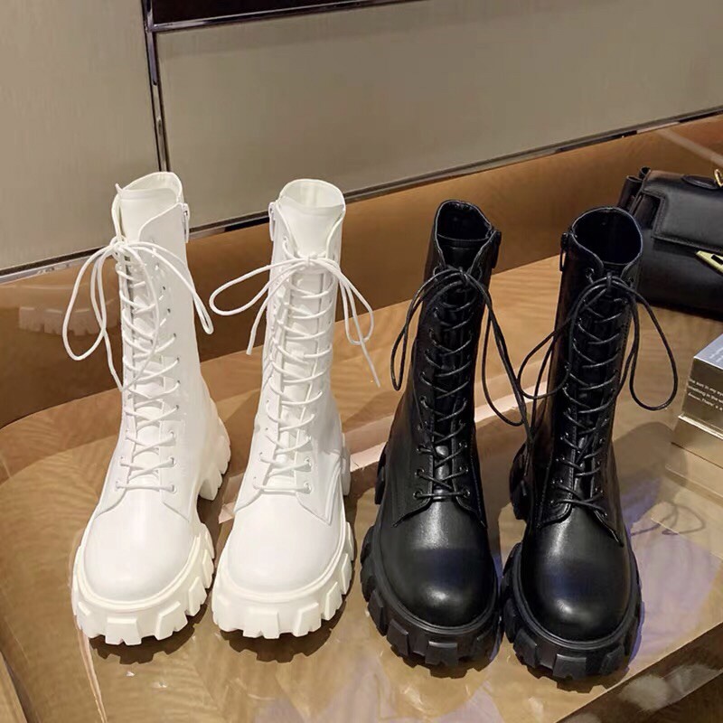 GIÀY BỐT BOOT CHIẾN BINH💕GIÀY BOOTS OXFORD ULZZANG CAO CỔ 25CM BUỘC DÂY ĐẾ CAO 5CM-B10 đế răng cưa | BigBuy360 - bigbuy360.vn