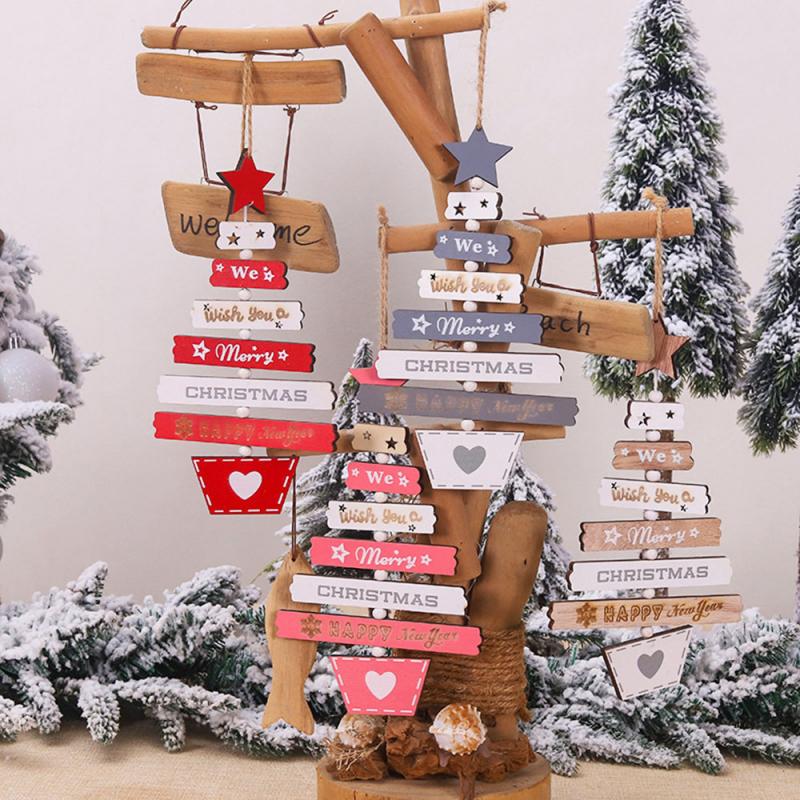 New Year DIY Wood Christmas Tree Ornament /Christmas Hanging Pendants Gifts /Home Christmas Party Decor