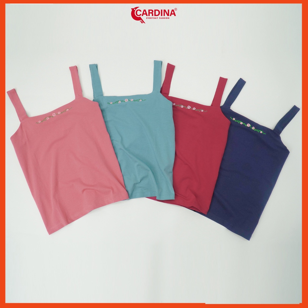 Đồ bộ nữ CARDINA hai dây thêu hoa chất cotton nhật cao cấp thiết kế cuốn hút quyến rũ 1CF19.