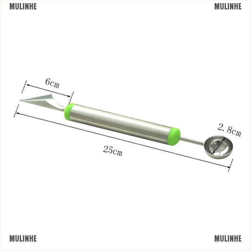 Muỗng Múc Kem Và Trái Cây Hai Đầu Bằng Thép Không Gỉ Mới