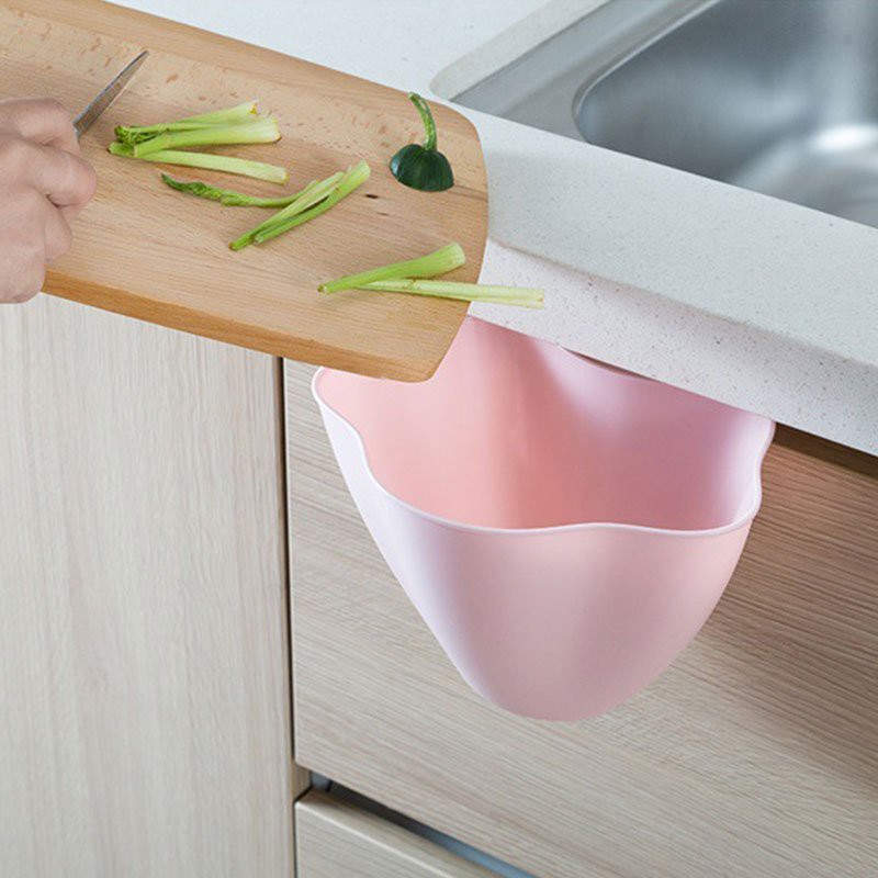 [HÀNG CÓ SẴN] Thùng rác treo tủ bếp, thùng rác kẹp cửa bếp treo tường hình bông hoa tiện lợi gọn gàng