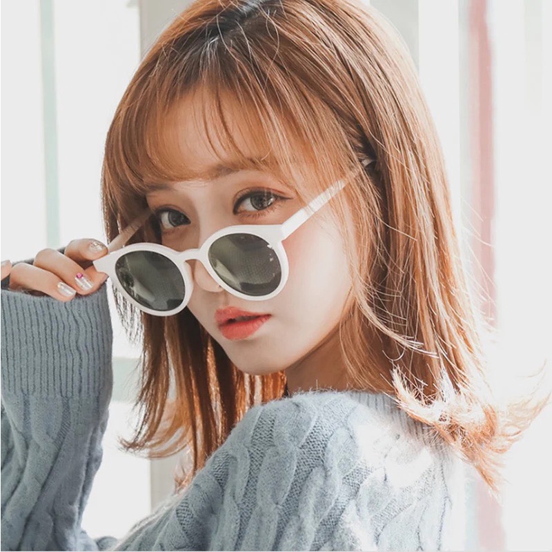 [ HOT] Kính râm gọng tròn với tròng chống tia UV400 phong cách Hàn Quốc