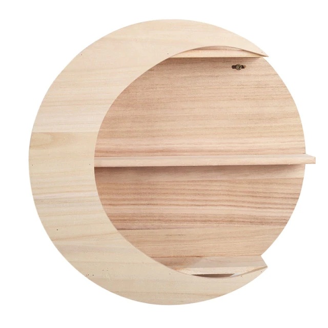 Kệ treo tường trang trí hình mặt trăng, kệ decor bằng gỗ MDF cao cấp phủ melamin chống ẩm chống xước