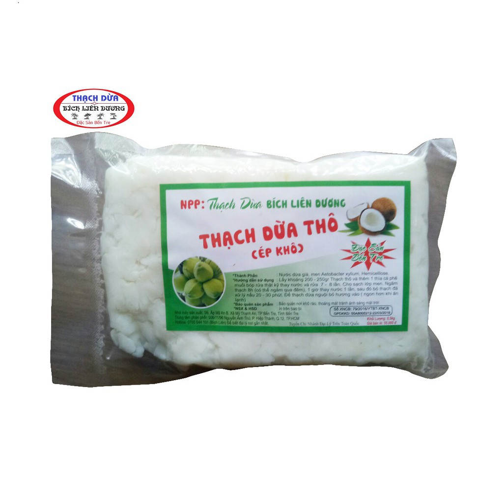 Giá sỉ 5Kg Thạch dừa loại 5Ly ép thô (khô) tặng hương dừa