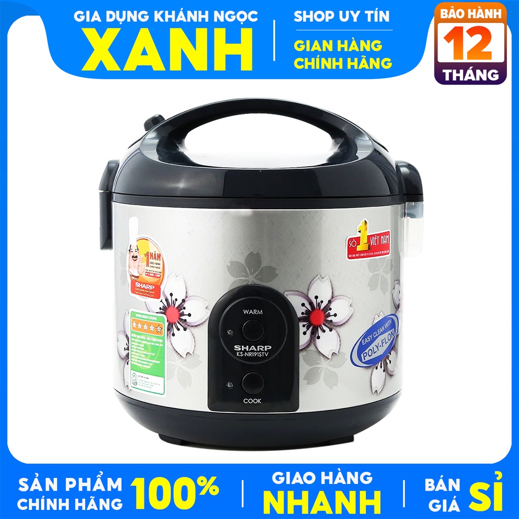 Nồi cơm điện Sharp 1.8 lít KS-NR191STV mới 98-99%-Nơi sản xuất:Thái Lan-Số người ăn 4 - 6 người Công suất:700 W
