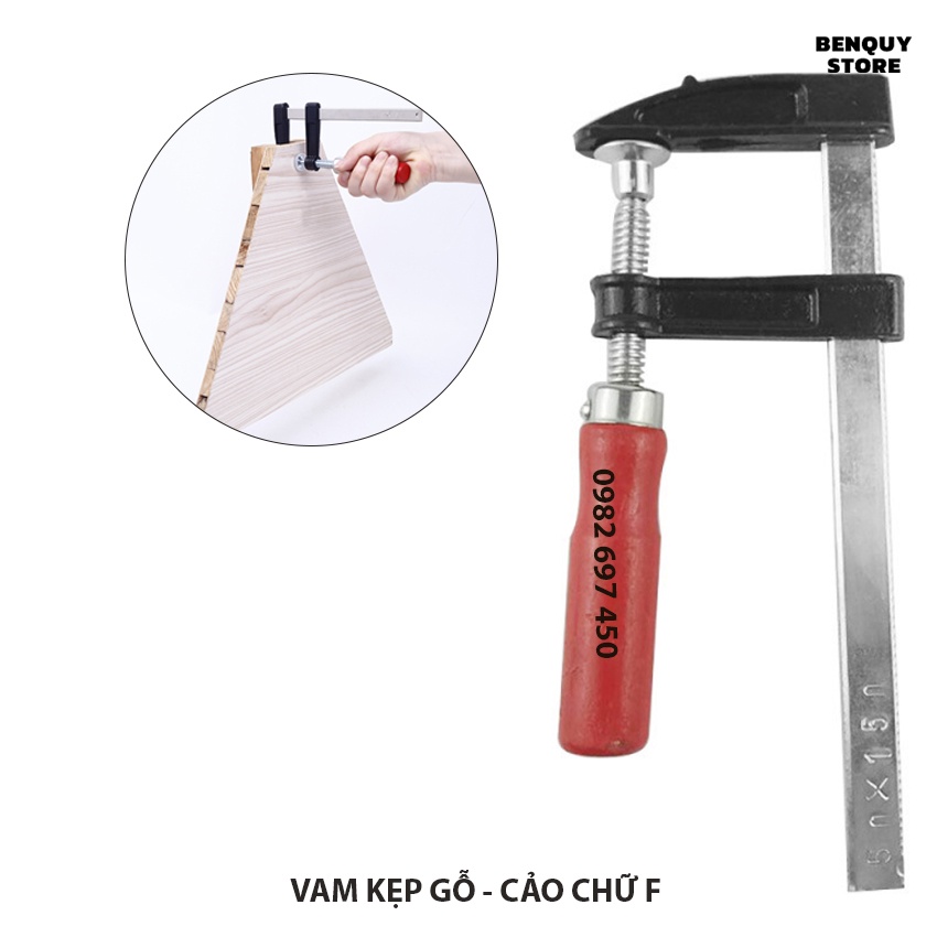 VAM KẸP GỖ - CẢO CHỮ F NHIỀU KÍCH THƯỚC :LƯ 120X300, 120X400, 120X500, 120X600, 120X800, 120X100, 120X120, 120X150MM.