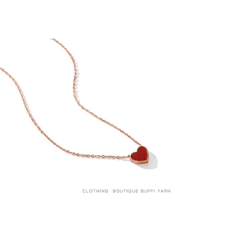 Dây chuyền MAYEBE LAVEND thép titan mặt hình trái tim phong cách Hàn Quốc thời trang dành cho nữ