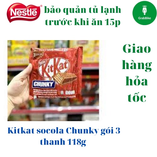 Kitkat socola Chunky gói 3 thanh 118g-[FREE SHIP] TỪ ĐƠN 50K, [Loại Đặc Biệt] date mới