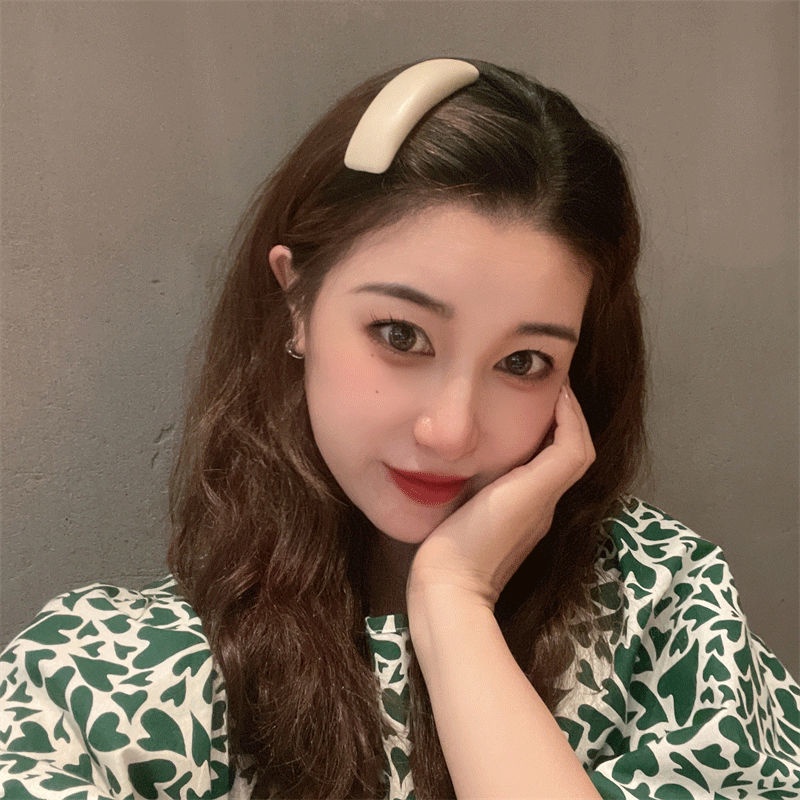 Kẹp Tóc Bằng Da Màu Trà Sữa Phong Cách Hàn Quốc