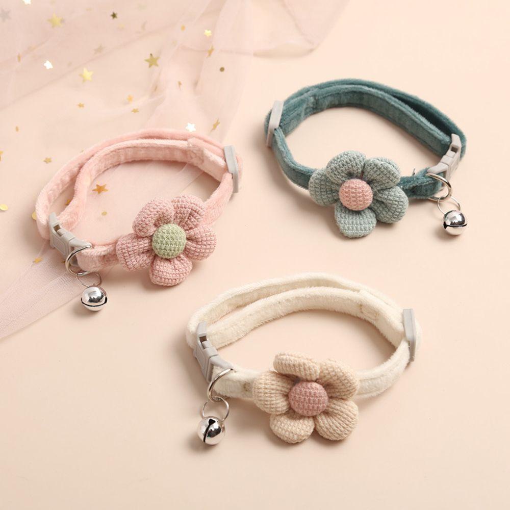 Vòng Cổ Gắn Chuông Nhỏ Hình Bông Hoa Xinh Xắn Cho Thú Cưng