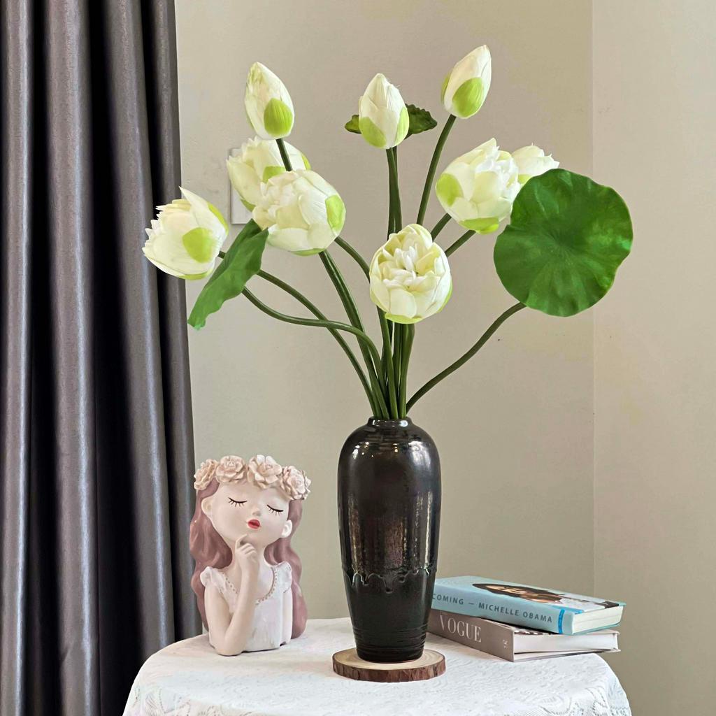Bình hoa gốm Bát Tràng dáng bom 33 cm - Nhiều màu - Lọ hoa decor trang trí cao cấp