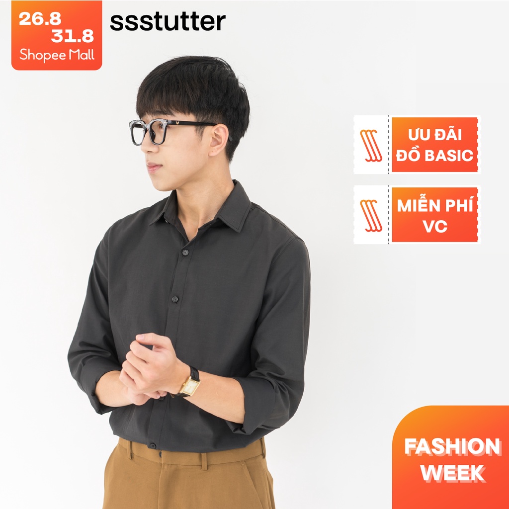 Áo sơ mi nam dài tay cổ đức form dáng vừa vặn SSSTUTTER vải cao cấp thoáng mát 5 màu linh hoạt Great Life Shirt Ver.2