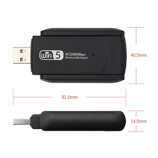 USB Thu Phát Wifi 1200mbps tốc độ cao 2 râu ăng ten kép cho Laptop PC 2.4 / 5g cổng cắm usb 3.0 RTL8812BU (A01)]