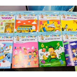 (SALE) Bộ 8 quyển tô màu dành cho bé 4-5 tuổi phát triển trí tuệ tư duy