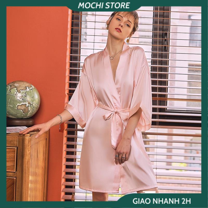 Áo Choàng Ngủ Kimono Lụa , Áo Choàng Tắm Nữ Chất Lụa Satin Nhiều Màu Phong Cách Nhật Bản Mới Gợi Cảm Cho Bạn Nữ. | BigBuy360 - bigbuy360.vn