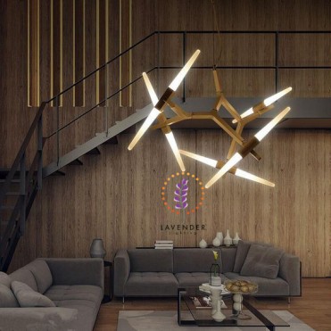 Đèn chùm thả cành nhiều thanh dài TH156