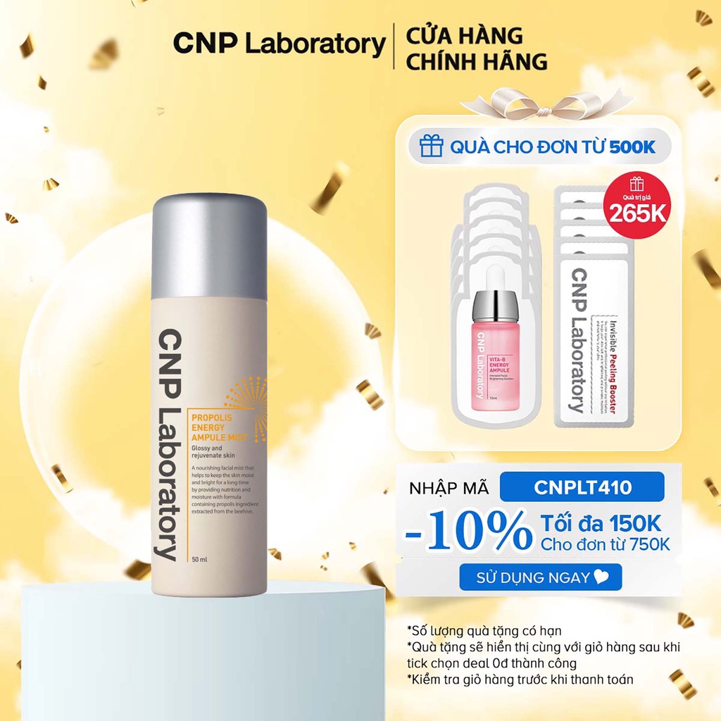 [Mã COSLG5 giảm 10%]Xịt khoáng tinh chất keo ong tái tạo da CNP Laboratory Propolis Energy Ampule Mist 50ml